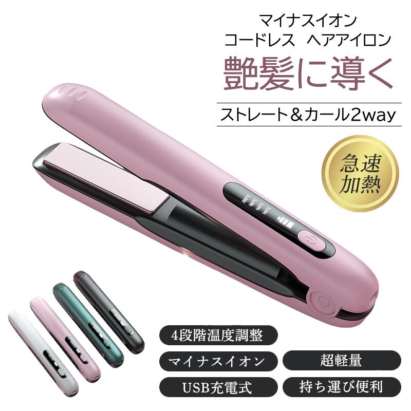 旅行用 ポータブル 温度調節 ストレート ヘアアイロン ミニアイロン 急速加熱 携帯...
