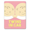 【車ステッカー】赤ちゃん双子手つなぎ笑顔【TWINS IN CAR】ツインズインカー 車マグネットステッカー ゆうパケット対応210円〜
