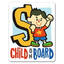 楽天マグネットパーク 楽天市場店【車ステッカー】アルファベットシリーズ★男の子イニシャルS【CHILD ON BOARD】チャイルドオンボード 車マグネットステッカー ゆうパケット対応210円～