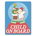 【車ステッカー】クリスマス スノードームと天使【CHILD ON BOARD】チャイルドオンボード 車マグネットステッカー ゆうパケット対応210円〜