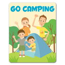 【車ステッカー】キャンプ 家族パパとママと男の子2人【GO CAMPING】キャンプへ行こう アウトドア レジャー 車マグネットステッカー ゆうパケット対応21...