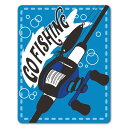 【車ステッカー】釣り ベイトリールと竿【GO FISHING】アウトドア レジャー 車マグネットステッカー ゆうパケット対応210円〜