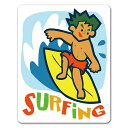 【車ステッカー】サーフィン 男性【SURFING】アウトドア レジャー 車マグネットステッカー ゆうパケット対応210円〜