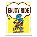 【車ステッカー】自転車 男性【ENJOY RIDE】アウトドア レジャー 車マグネットステッカー ゆうパケット対応210円〜