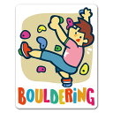 【車ステッカー】ボルダリング 男性【BOULDERING】スポーツクライミング クライマー 車マグネットステッカー ゆうパケット対応210円〜