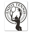 【車ステッカー】テニス サーブ シルエット女性【ENJOY TENNIS】スポーツ 趣味 車マグネットステッカー ゆうパケット対応210円~