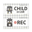 【車ステッカー】バッドばつ丸【CHILD in CAR・REC】2メッセージセット 車マグネットステッカー ゆうパケット対応210円〜