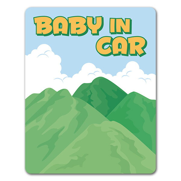 【お買い物マラソン期間ポイント10倍】【車ステッカー】山の風景 連峰【BABY IN CAR】ベビーインカー ベイビーインカー 車マグネットステッカー ゆうパケット対応210円〜