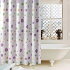 シャワーカーテン150×180cm防水防カビバスカーテンお風呂用カーテンかわいいパープルフラワー紫