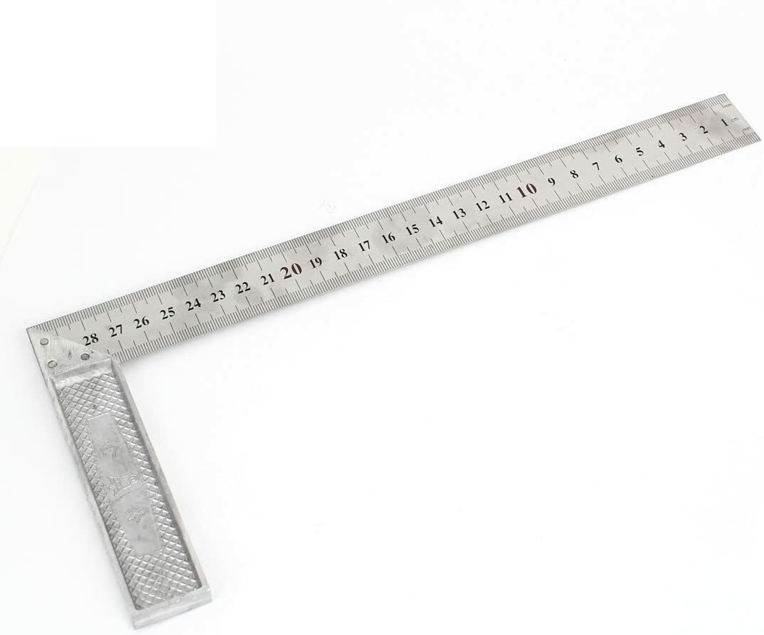 曲尺 完全スコヤ 直角定規 木工ツール 測定キット 両面読み シルバーグレー 90度 メトリック30 cm