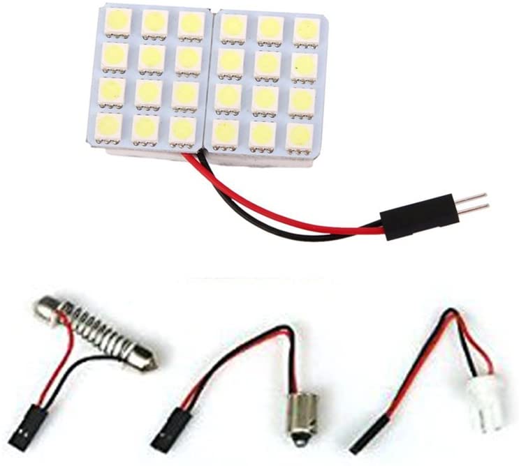 12V 車用 5050 24 SMD LED ルーム ランプ ホワイト アダプター 3種付/12V車用 5050 24 SMD LEDルームランプ