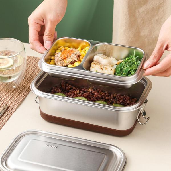 【楽天ス一パ一セ一ル】ランチボックス 保温 防漏 ピクニック用 1200ml ステンレス製 お弁当箱 キャンプ用 シルバー 送料無料