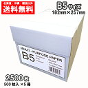 コピー用紙 B5 2500枚(500枚×5冊) APPJ 高白色 印刷 用紙 送料無料 b5 1ケース