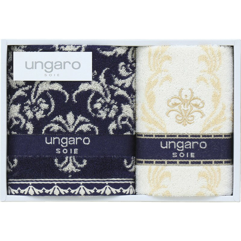 ウンガロ Uサファイア フェイスタオル＆ゲストタオル DR20048 (個別送料込み価格) (-L9