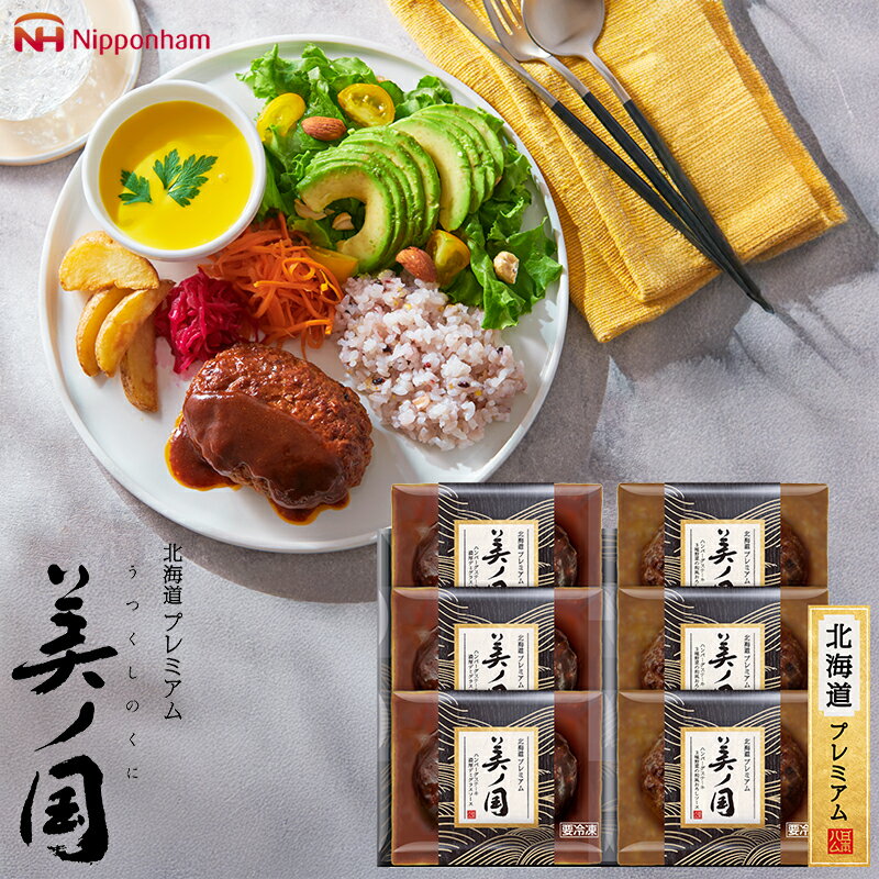 お歳暮 ハンバーグ ギフト 北海道 プレミアム 美ノ国 ( UKH-HB ) メーカー直送 送料無料 ニッポンハム (t4)| 御歳暮 ご挨拶 デミグラスソース 和風おろし 人気 2025