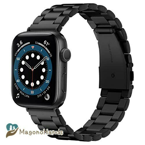 【Spigen】 Apple Watch バンド ステンレス製 Series 5 / 4 (44mm) Series 3 / 2 / 1（42mm）対応 バンド調整可 腕時計 時計バンド アップルウォッチ バンド メタル 3連 ベルト フォ