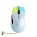 ROCCAT KONE Pro Air ゲーミングマウス (ワイヤレス、 エルゴノミック、 軽量75g、 Titanスイッチオプティカル、 光学式Owl-Eye 19K dpi、熱処理PTFE、 半透明、 RGB、 サイドボタン) ホワイト