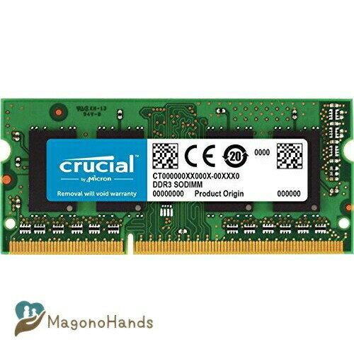 Crucial [Micron] DDR3L m[gp[ 8GB ( 1600MT/s / PC3-12800 / CL11 / 204pin / 1.35V/1.5V / SODIMM ) CT102464BF160B
