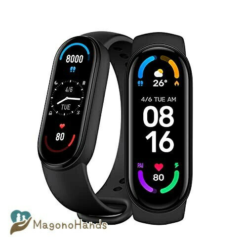 シャオミ スマートウォッチ メンズ Xiaomi Mi Band 6 活動量計 mi スマートバンド6 歩数計 グローバル版 1.56 インチディスプレイ 14日間のバッテリ持続時間 心拍数 睡眠モニタリング 5ATM防水 30種類エクササイズモード LINE・メッセージ・着