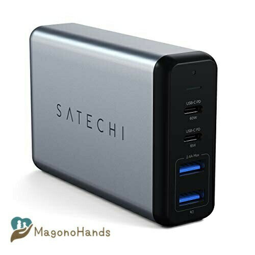 Satechi 75W fA Type-C PD gx`[W[ 2 USB-C PD & 2 USB 3.0 }[d PSEF (MacBook ProA MacBook Air 2018ȍ~A iPad ProA iPho