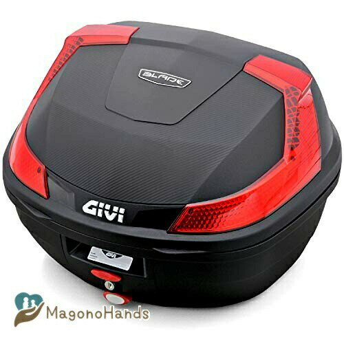 GIVI (ジビ) バイク用 リアボックス 37L 未塗装ブラック レッドレンズ モノロックケース BLADE B37N 78037