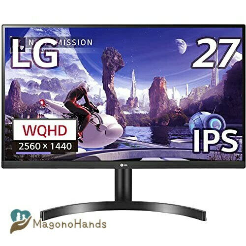 LG モニター ディスプレイ 27QN600-BAJP 27インチ/WQHD(2560×1440)/IPS非光沢/HDR対応/FreeSync/75Hz/HDMI×2、DP/フリッカーセーフ、ブルーライト低減モード搭載/3年安心・無輝点保証 1