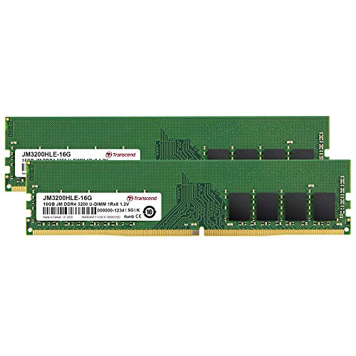 Transcend ǥȥåPCѥ PC4-25600(DDR4-3200) 16GBx2 1.2V 288pin U-DIMM 1Rx8 (2Gx8) CL22 ̵ݾ JM3200HLE-32GK