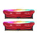  Gigastone 赤 RGB Game Pro デスクトップPC用メモリ DDR4 16GBx2枚 (32GB) DDR4-3200MHz PC4-25600 CL16 1.35V 288 Pin Unbu