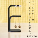 【極少生産】 TETUTO ピアススタンド 日本製 おしゃれ アクセサリースタンド チンアナゴ形2連 アイアン 黒 ML-199