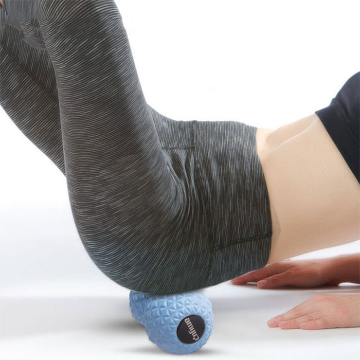 ピーナッツ型マッサージボールストレッチボールコンパクトマッサージストレッチフィットネスケアヨガボ..