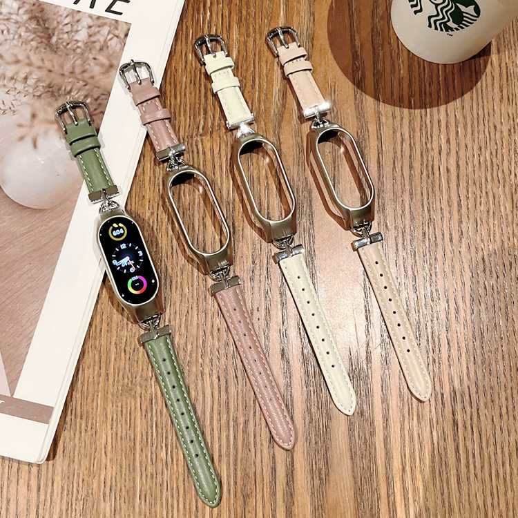 Xiaomiband7おしゃれビジネスシャオミスマート7バンド本革長さ調節可男女兼用