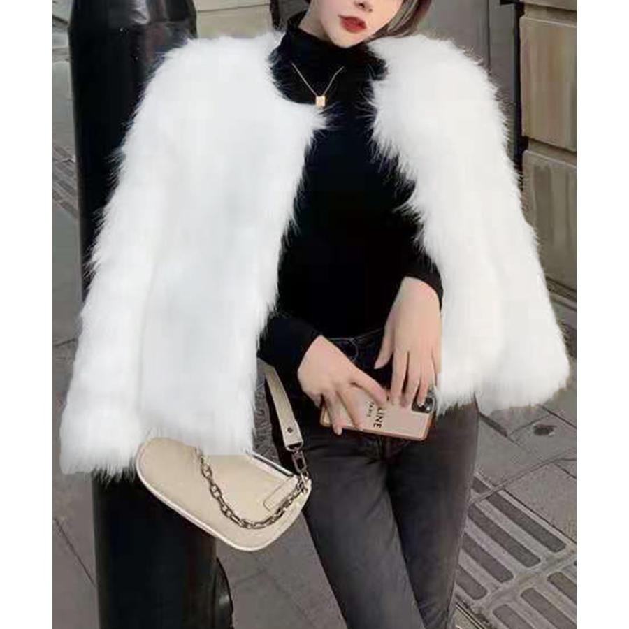 エコファーコートファージャケット冬服おしゃれキレイめかわいいゆったり落ち感脚長効果着やせ体型カバー40代30代50代