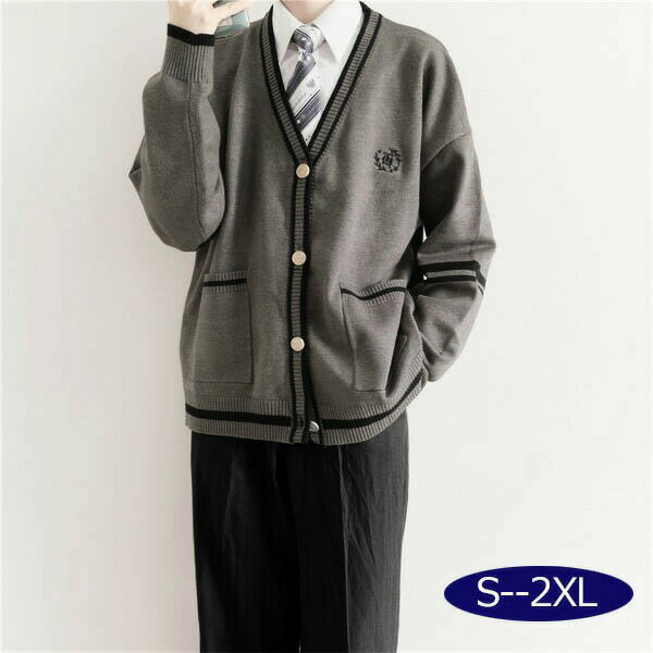 入学式スーツ定番のセーター無地スクールカーディガンスクールカーディガンニットベスト4点セット制服春ニットソーニット生地リブVネックセーター(全5色)男の子通学中学生高校生グローリーパーク