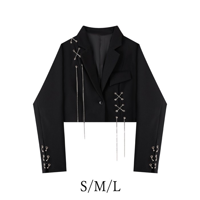 テーラードジャケットレディースコートへそ出しおしゃれショートブレザー肌見せトップスins風春夏秋物秋服カジュアル短丈ハイウエスト長袖半袖スーツジャケットアウター...