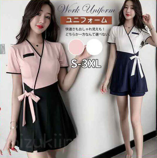 エステユニフォームサロン通勤レディース女性制服半袖スカートキュロット上下セットネイル美容歯科衛生..