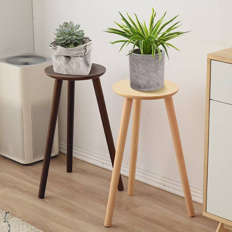 サイドテーブル コンパクト 観葉植物 カフェテーブル ウッド スタンド 丸 テーブル...