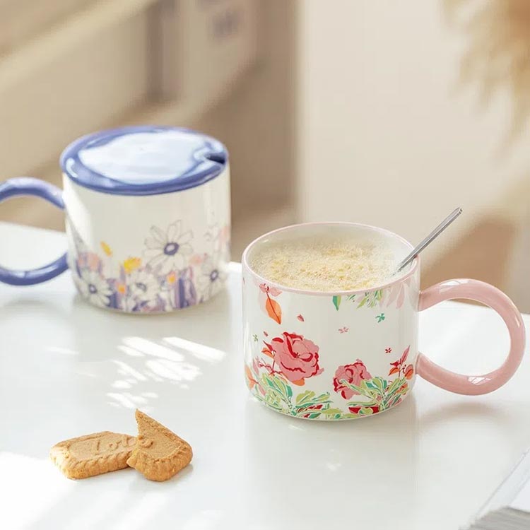 ティーカップ お洒落 マグ 大容量 コーヒーカップ 新生活 陶器 コップ おしゃれ シンプル 電子レンジ対応 マグカップ カップ コーヒーカップ シンプル 磁器 コップ 北欧 プレゼント ギフト 洋食器 蓋付き maguro-beya-10027656 MONONOKE SHOP サンプル画像2