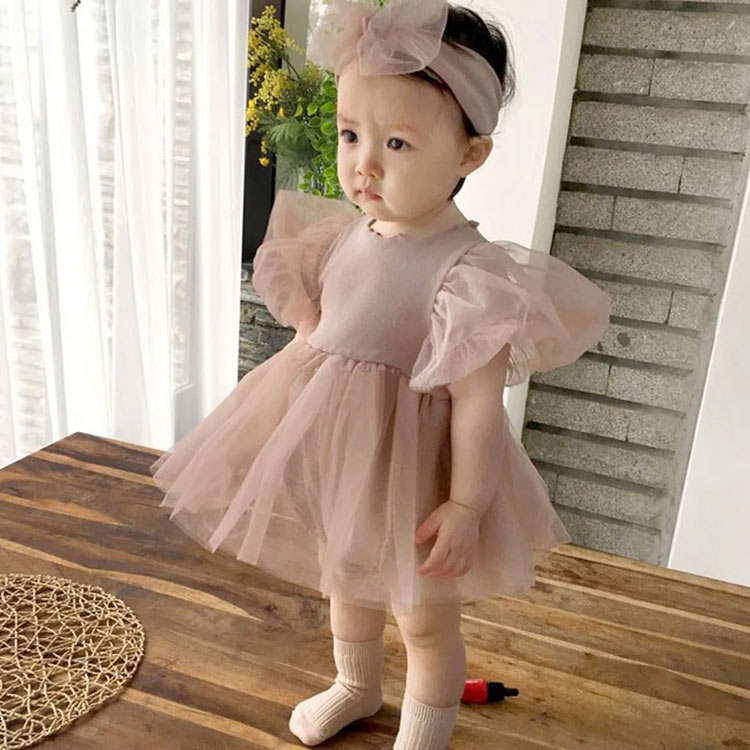 キッズ ベビードレス フォーマル 送料無料 ロンパース 半袖 女の子 新生児 子供 ベビー服 ベビー 誕生日 セレモニードレス セレモニードレス お宮参り 入園式 90 チュール 結婚式 赤ちゃん ワンピース 入園式 夏 チュール 66 73 80 ベビー 2