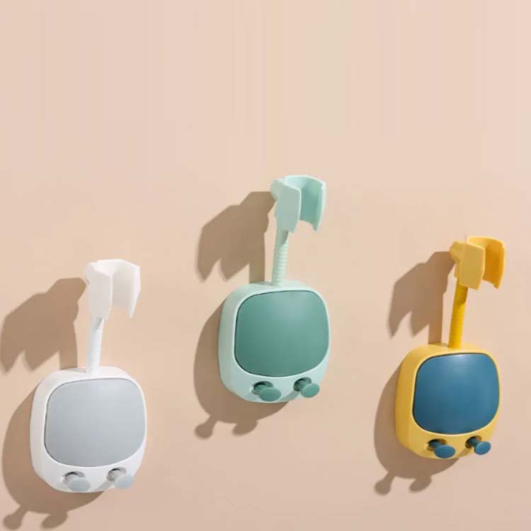 MONONOKE SHOPのシャワーホルダー シャワーフック シャワーヘッドホルダー 強力粘着 防水 角度調節可能 子供 可愛い 穴あけ ネジ止め不要 バスルーム 収納フック｜アングル3