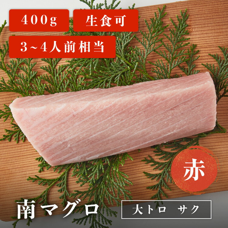 南マグロ大トロサク 赤 400g 3~4人前相当 マグロ 刺身 用 お取り寄せ 冷凍鮪