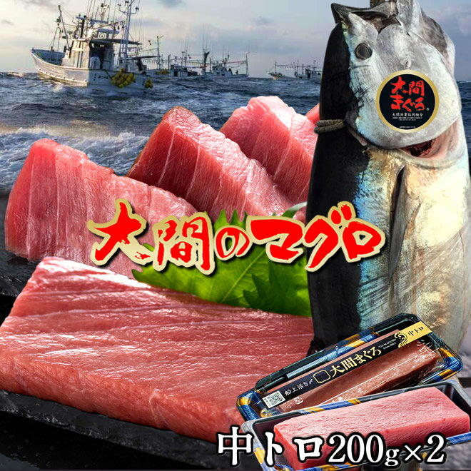 マグロ 大間 漁港直送 中トロ 400g（200g×2サク）刺身 青森県大間産 大間のまぐろ 天然 本マグロ 産地解体直売［父の日 ギフト プレゼント］