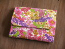 LIBERTYリバティプリント(コーデュロイ)を使ったミニウォレット(ミニ財布)<Margaret Annie>(マーガレットアニー)PIピンク 954154