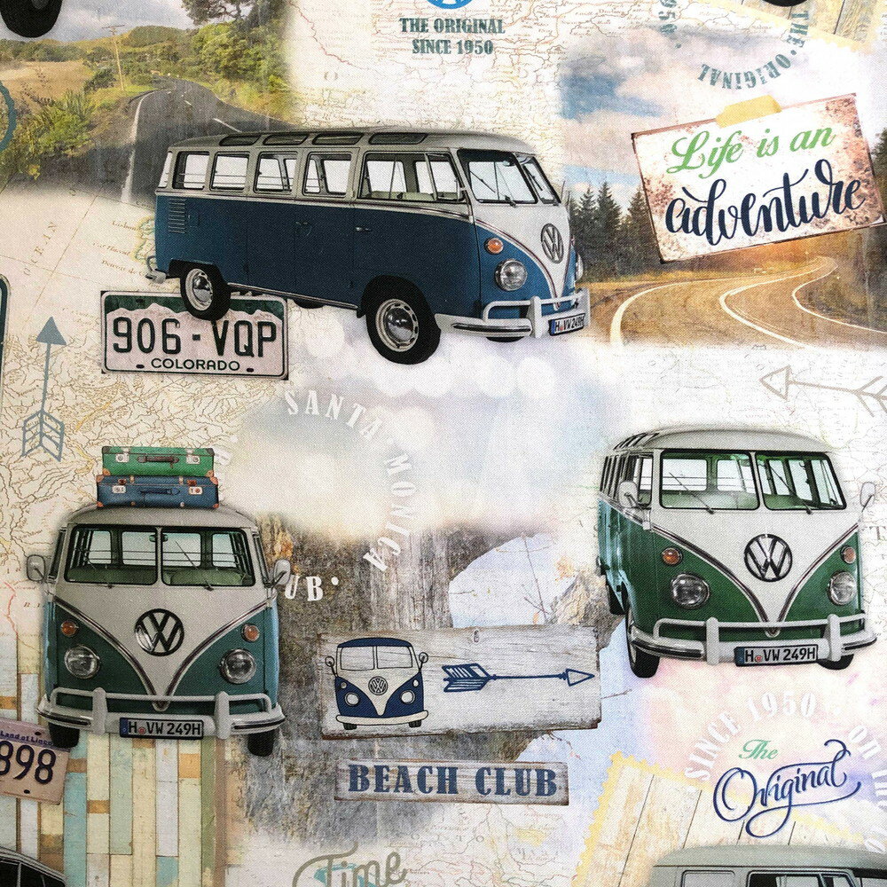 フォルクスワーゲンバス ハーフパナマ生地＜Original Vintage Bus＞(オリジナルビンテージバス)B&B FABRICS Volkswagen 1130-1016-460