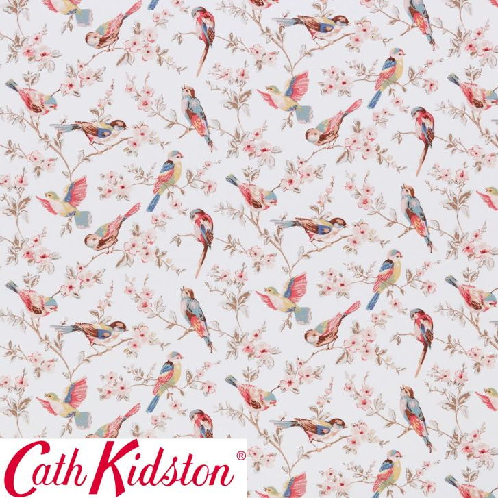 Cath Kidston キャスキッドソン 生地 コットンファブリック＜British Birds Pastel＞(ブリティッシュバーズ パステル)鳥 BRITISH-BIRDS