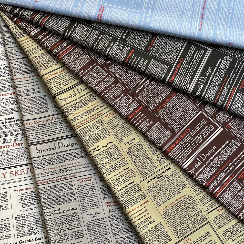 【エントリーでP10倍】英字新聞ニュースペーパー 広巾20ブロード生地(バチスト生地)BR03-NP