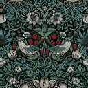 moda fabrics(モダ・ファブリックス)William Morris ウィリアムモリス シーチング生地＜Strawberry Thief＞(ストロベリースィーフ)いちご泥棒　8176-57