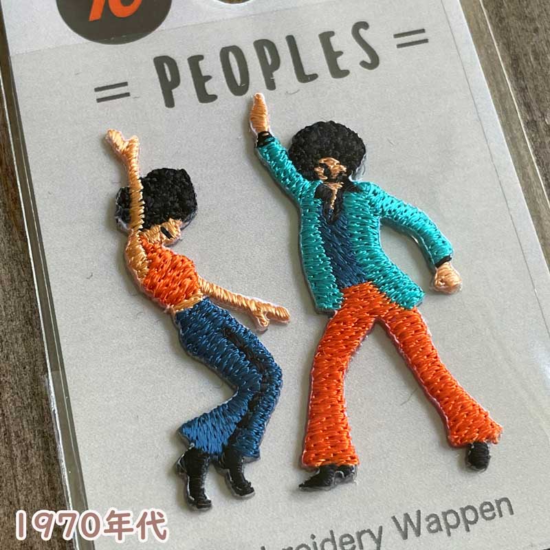 年代別パーティーピーポー シール・アイロン接着両用ワッペン 刺繍ワッペン[60年代...