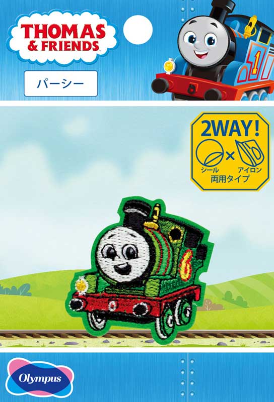 樂天商城 - きかんしゃトーマス「パーシー」シール・アイロン接着両用ワッペン(キャラクター アップリケ 刺繍)C-229