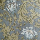 【エントリーでP19倍】moda fabrics(モダ・ファブリックス)William Morris ウィリアムモリス シーチングラミネート生地<Anemone>(アネモネ)<LIGHT BLUE(ライトブルー)LAMI-8217-34(3)