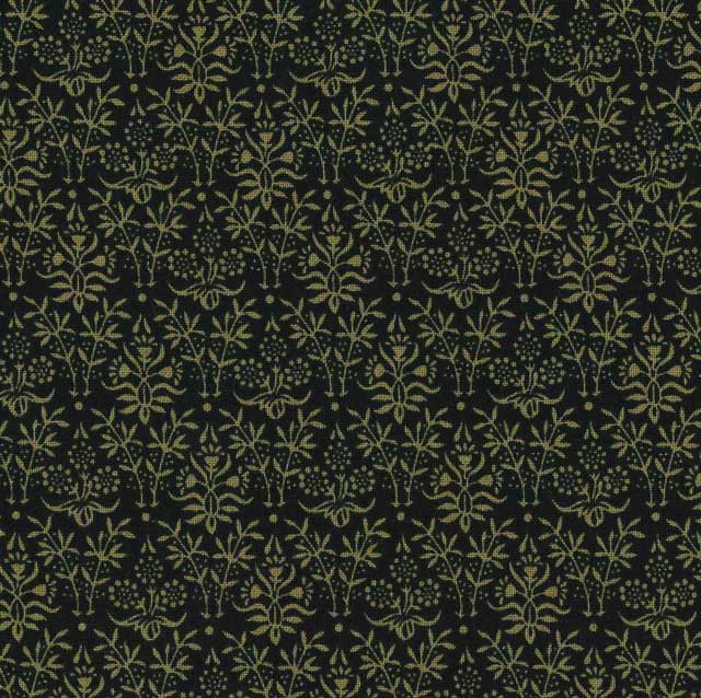 moda fabrics(モダ・ファブリックス)William Morris ウィリアムモリス シーチング生地＜BOOKBINDING＞（ブックバインディング）DAMASK BLACK ダマスクブラック 8377-21